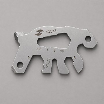 Мини-мультитул карманный Stinger, 68 x 41 мм, 7 функций, космонавт, нержавеющая сталь, серебристый, в блистере