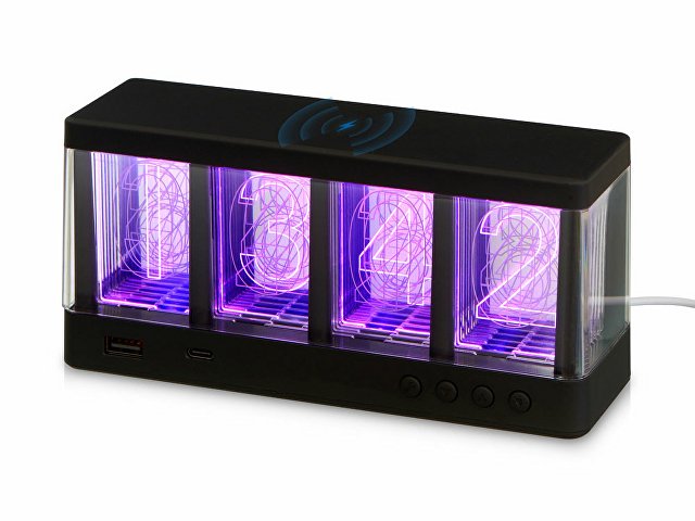 Часы с LED-подсветкой и беспроводной зарядкой «Cyber», 10 Вт thumbnail