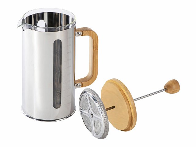 Френч-пресс в стальном корпусе и ручкой из бамбука «Coffee break» thumbnail