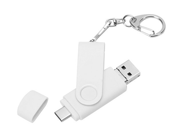 USB 3.0/micro USB/Type-C - флешка на 32 Гб 3-в-1 с поворотным механизмом thumbnail