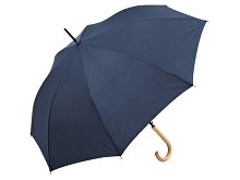 Зонт-трость «Okobrella» с деревянной ручкой и куполом из переработанного пластика (арт. 100170)