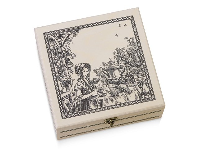 Подарочный набор с чаем «Чайный букет» в деревянной шкатулке thumbnail