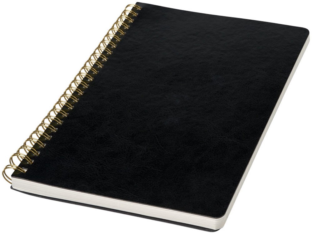 Дневник Spiraly формата A5 из искусственной кожи, черный