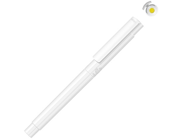 Капиллярная ручка в корпусе из переработанного материала rPET "RECYCLED PET PEN PRO FL», белый с желтыми чернилами