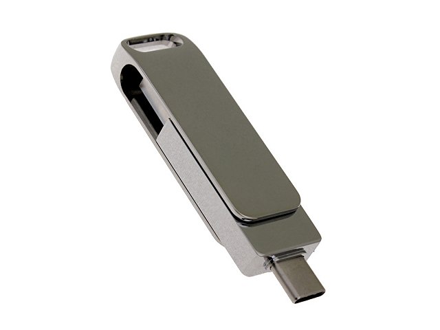 USB 3.0- флешка на 16 Гб с поворотным механизмом и дополнительным разъемом Type-C — фото 2
