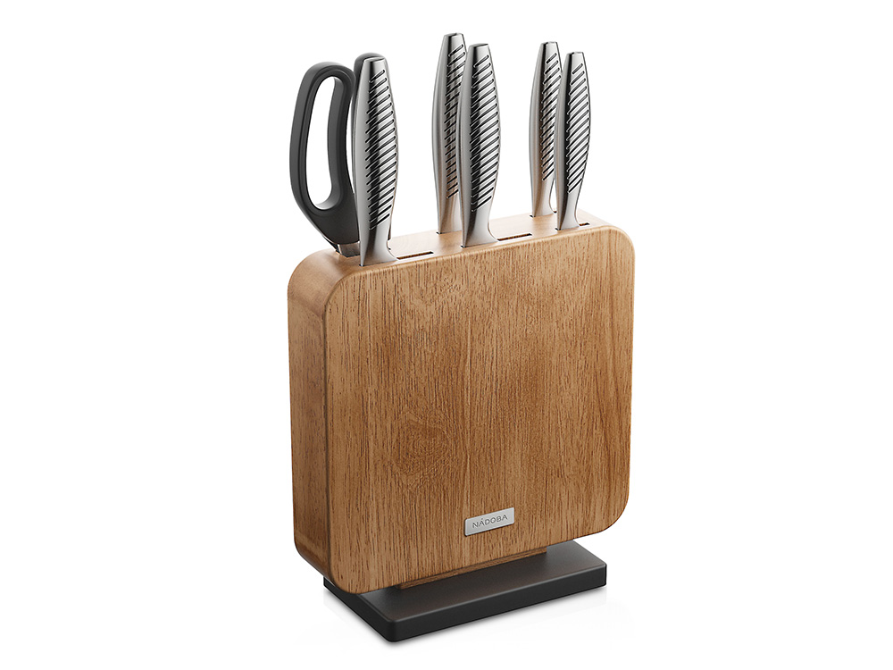 Набор из 5 кухонных ножей, ножниц и блока для ножей «VERA»