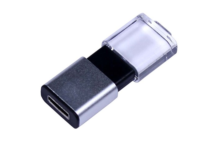USB 2.0- флешка промо на 32 Гб прямоугольной формы, выдвижной механизм — фото 2