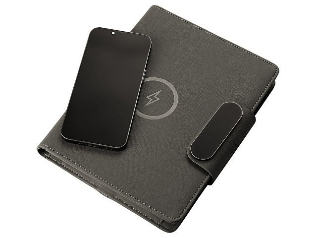 Подарочный набор «Twilight»: органайзер А5 с беспроводной зарядкой и металлическая шариковая ручка со светящимся логотипом thumbnail