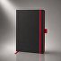 Блокнот "ColorNote Black", твердая обложка A5, 80 листов, черный с красным (Р)