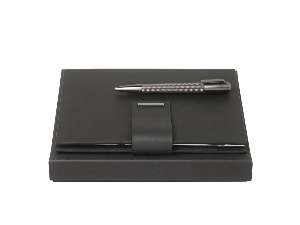 Подарочный набор: блокнот А5 с USB-флешкой на 16 Гб, ручка шариковая. Hugo Boss