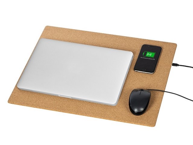 Пробковый коврик для рабочего места с беспроводной зарядкой «Querсus» thumbnail