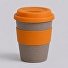 Стакан с силиконовой крышкой "Cafe", оранжевый
