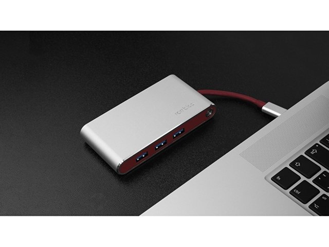 Хаб 8-в-1 Type-C «Hermes», USB 3.0 x 3, Type-C PD, HDMI, LAN, картридер thumbnail