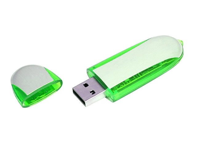 USB 2.0- флешка промо на 16 Гб овальной формы