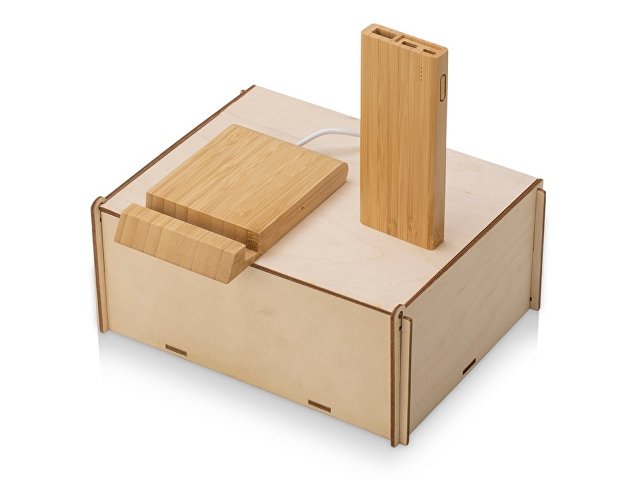 Подарочный набор с БЗУ и внешним аккумулятором «Bamboo Set» thumbnail