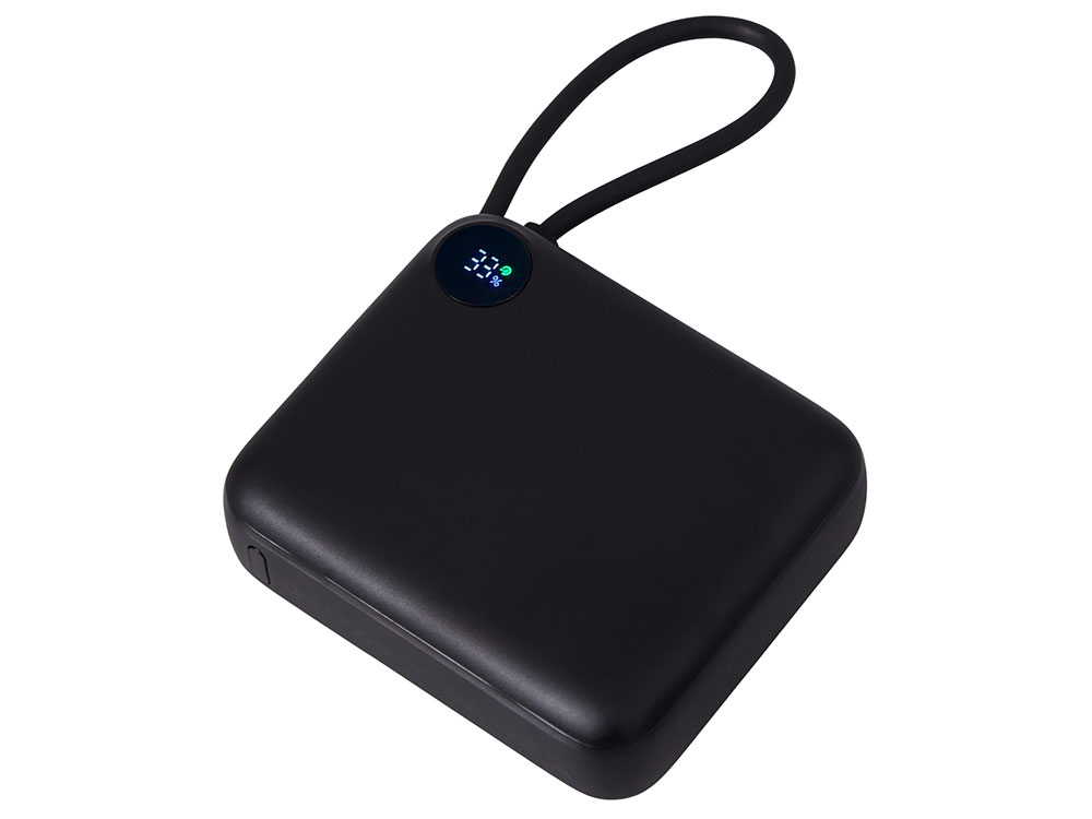 Внешний аккумулятор со встроенным кабелем «Liri», QC/PD, 10000 мАч Внешний аккумулятор со встроенным кабелем «Liri», QC/PD, 10000 мАч