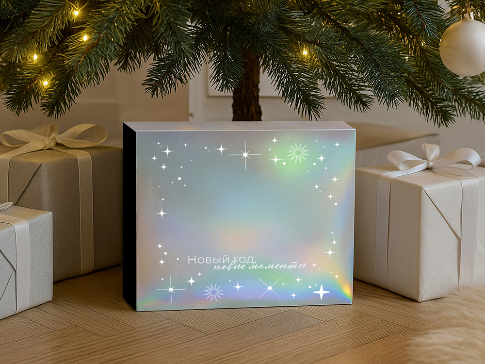 Подарочная коробка с голографическим шубером «Aurora», L фото 6 Подарочная коробка с голографическим шубером «Aurora», L фото 6