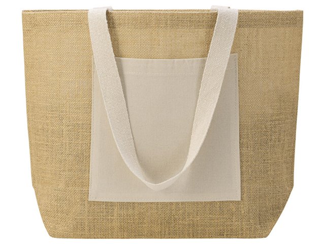 Сумка Jute джутовая с широким дном и карманом thumbnail