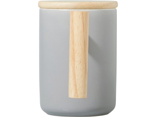 Кружка с ручкой и крышкой из каучукового дерева «Jeny»