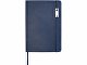 Набор Legato Elegance из блокнота формата А5 в твердой обложке и ручки-роллера, синий/синий