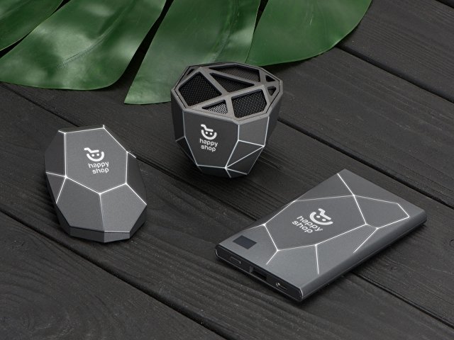 Внешний беспроводной аккумулятор «Geo Wireless» с подсветкой лого, 5000 mAh thumbnail