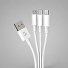 Дата-кабель 3 в 1: micro USB, USB-C, Ligthning, 1.2м, белый, Deppa