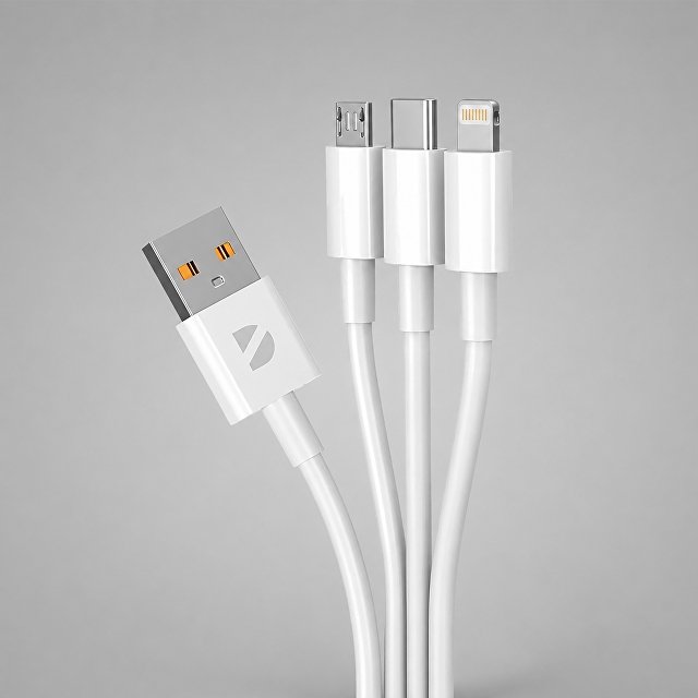 Дата-кабель 3 в 1: micro USB, USB-C, Ligthning, 1.2м — фото 1