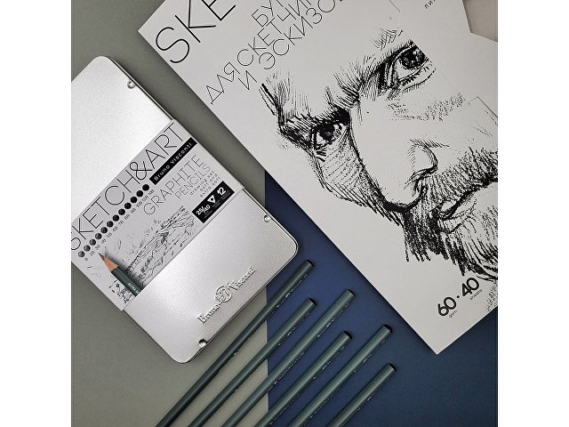 Набор из 12 чернографитовых карандашей «Sketch & Art» В - 14В thumbnail