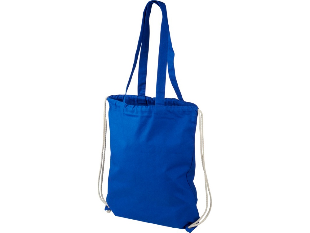 Рюкзак со шнурком Eliza из хлопчатобумажной ткани плотностью 240 г/м², синий