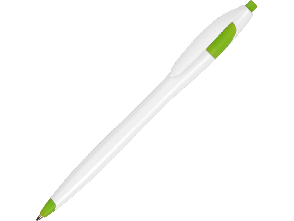 Ручка шариковая Флокс, белый/зеленое яблоко