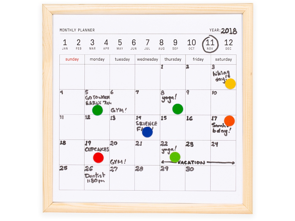 Календарь для заметок с маркером «Whiteboard calendar» (арт. 757516) -  купить в Москве | Oasis — корпоративные подарки в Москве, с нанесением  логотипа и без