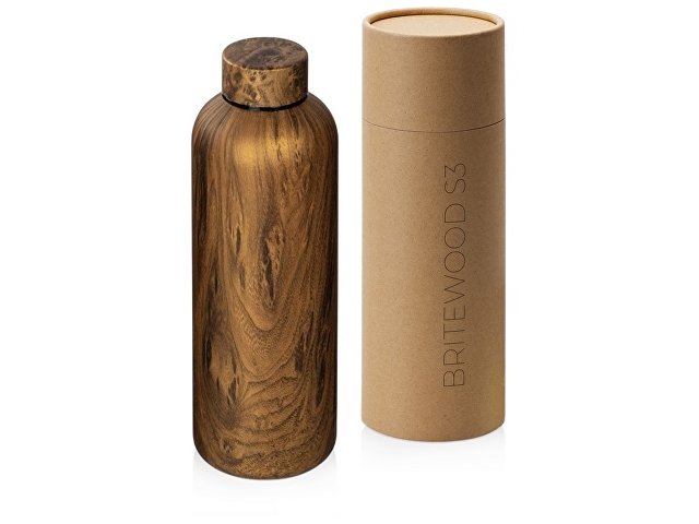 Вакуумная термобутылка «Britewood S3», 500 мл, крафтовый тубус thumbnail