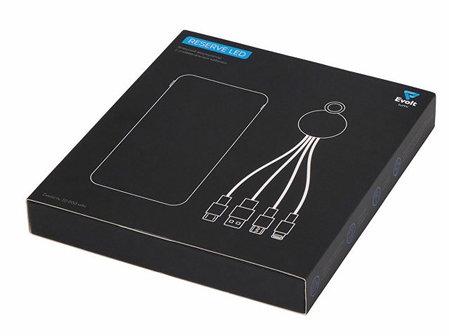 Набор из внешнего аккумулятора и универсального кабеля с подсветкой лого «Reserve LED», 10000mAh thumbnail