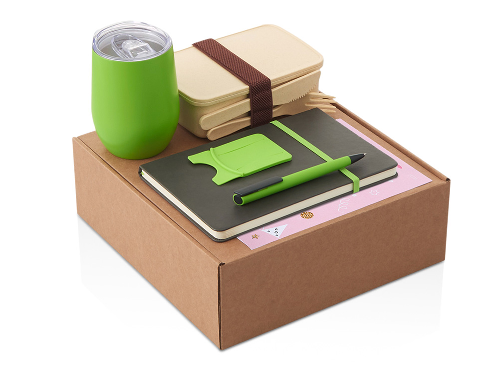 Набор «Refreshment» с термокружкой, блокнотом, ручкой и ланчбоксом Набор «Refreshment» с термокружкой, блокнотом, ручкой и ланчбоксом