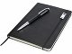 Набор Legato Elegance из блокнота формата А5 в твердой обложке и ручки-роллера, черный/черный