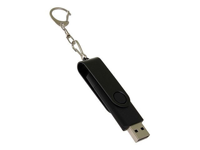 USB 3.0- флешка на 16 Гб с поворотным механизмом и дополнительным разъемом Type-C — фото 3
