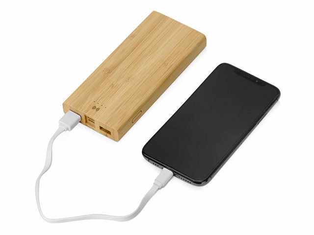 Внешний беспроводной аккумулятор из бамбука «Bamboo Air», 10000 mAh thumbnail
