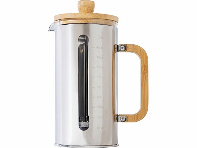 Френч-пресс в стальном корпусе и ручкой из бамбука «Coffee break» thumbnail