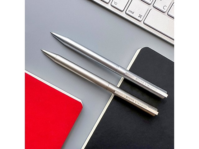 Ручка металлическая шариковая "Bergamo", серебристый thumbnail