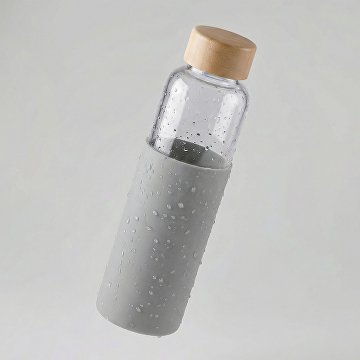 Стеклянная бутылка для воды в силиконовом чехле «Refine»
