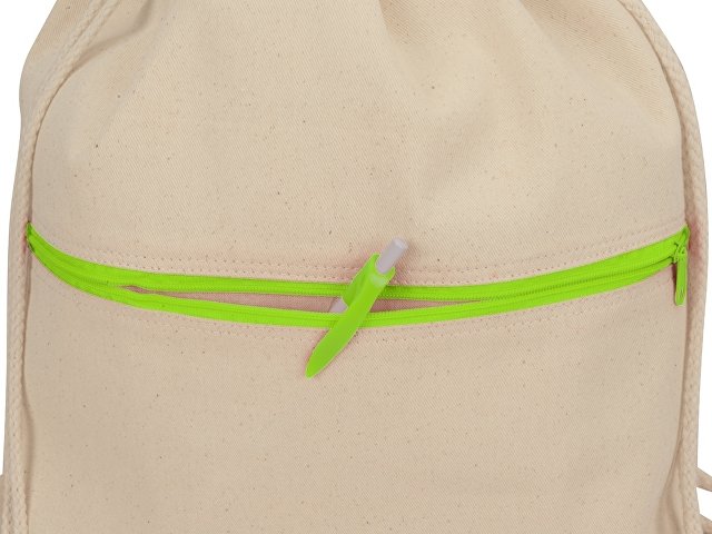 Рюкзак-мешок хлопковый «Lark» с цветной молнией thumbnail