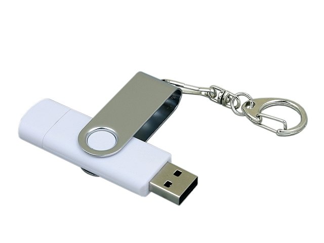 USB 2.0- флешка на 16 Гб с поворотным механизмом и дополнительным разъемом Micro USB thumbnail