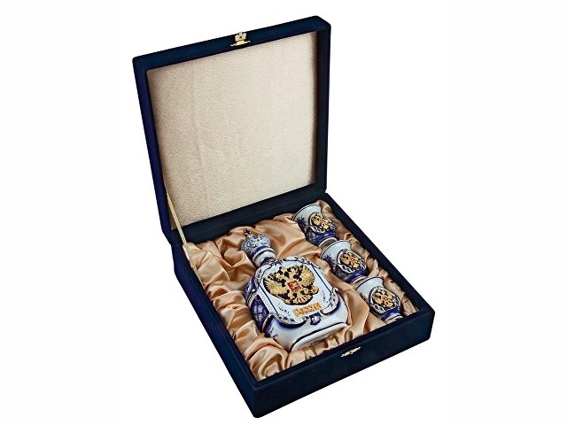 Набор «Россия»: штоф для водки с тремя стопками thumbnail