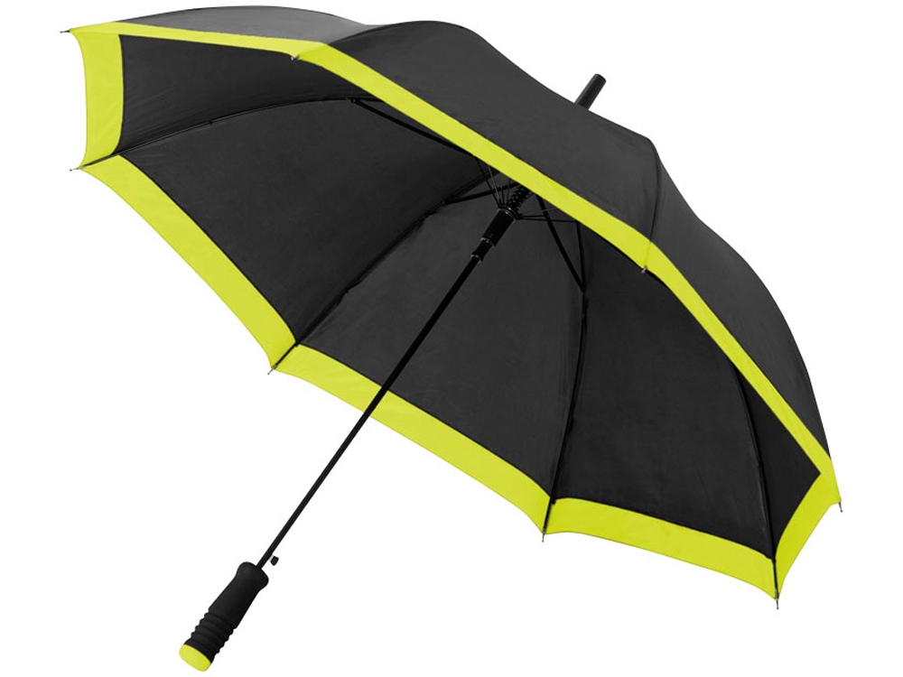 Зонт-трость Kris 23 полуавтомат, черный/неоново-зеленый