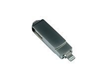 USB 3.0/micro USB/Lightning- флешка на 32 Гб с поворотным механизмом