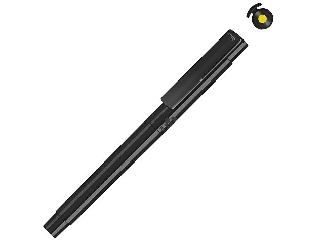 Капиллярная ручка в корпусе из переработанного материала rPET "RECYCLED PET PEN PRO FL», черный с желтыми чернилами