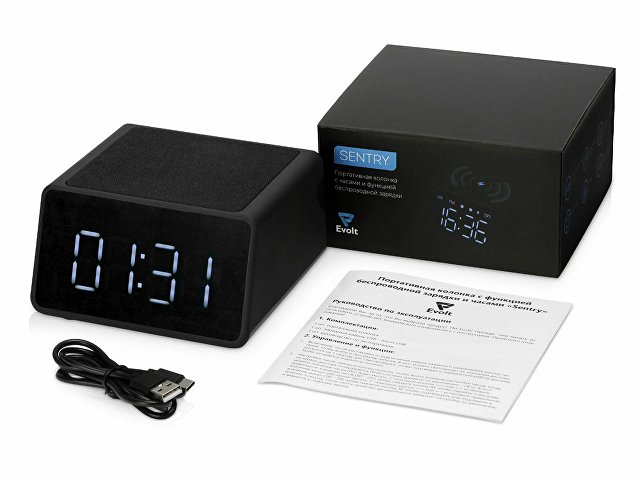 Беспроводная колонка с часами и функцией беспроводной зарядки «Sentry» thumbnail