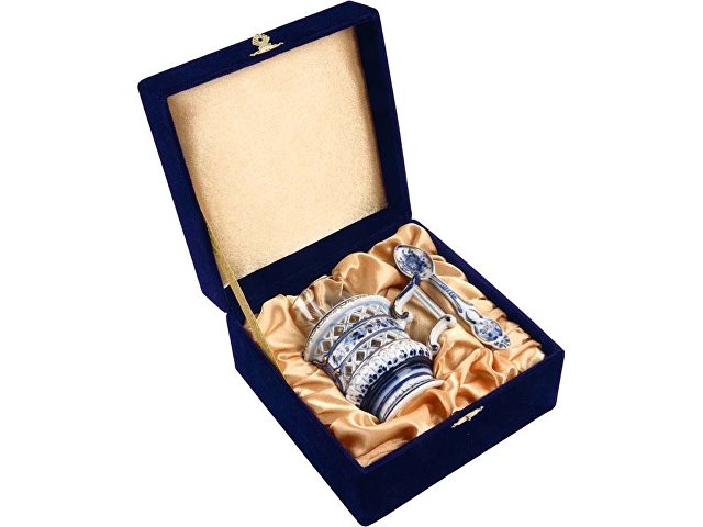 Стакан с подстаканником и ложкой thumbnail