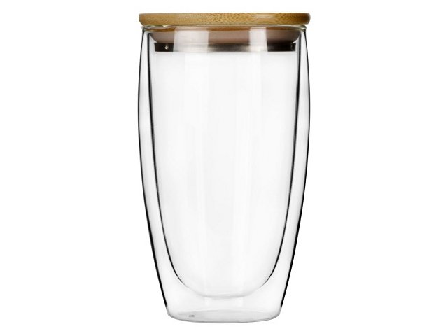 Стакан с двойными стенками и бамбуковой крышкой «Batur» thumbnail