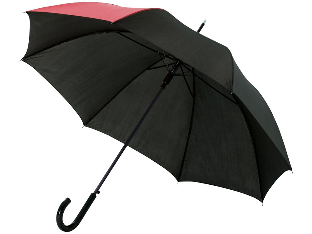 Зонт-трость Lucy 23 полуавтомат, черный/красный